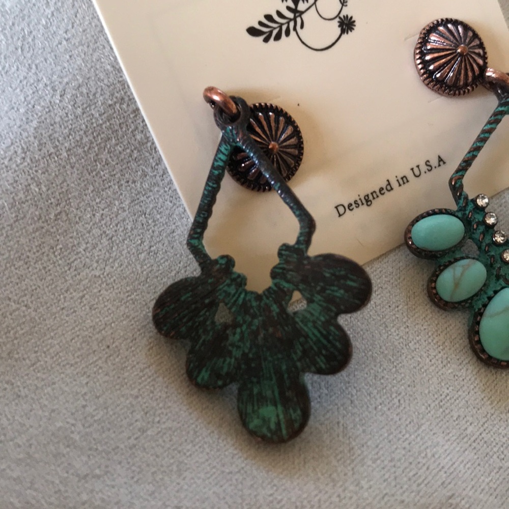 Turquoise dangle earrings - Picture 3 of 4